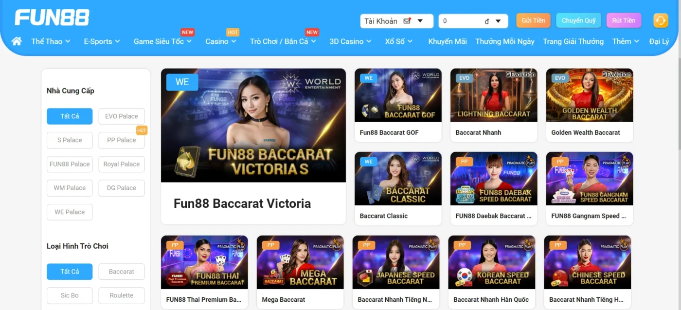 Chiến lược cá cược Baccarat tại Fun88