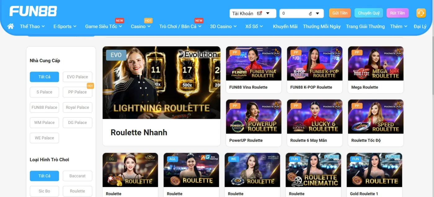 Giới thiệu về trò chơi Roulette tại Fun88